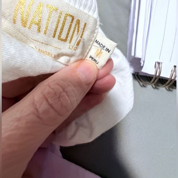 Nation One Shoulder Prima Cotton White T-Shirt - Picture 6 of 6